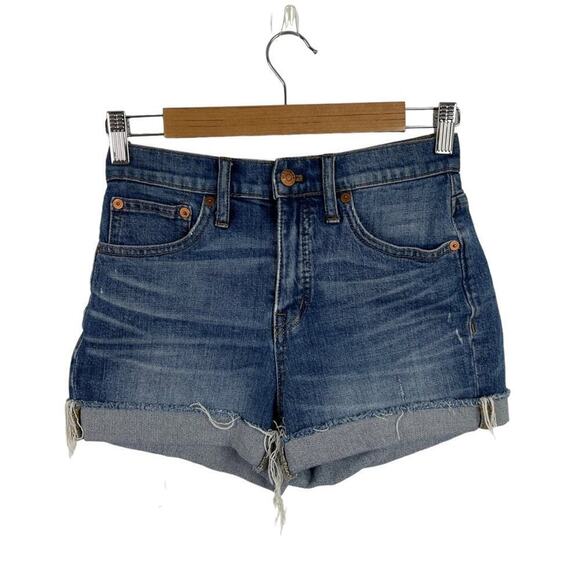 Madewell High-Rise Denim Shorts in Glenoaks Wash: Cutoff Edition Stretch Size 24 - Picture 2 of 14